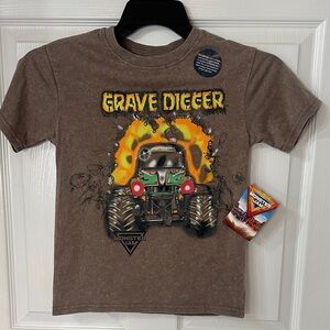 Monster Jam Grave Digger Brown Graphic Tee - Kids